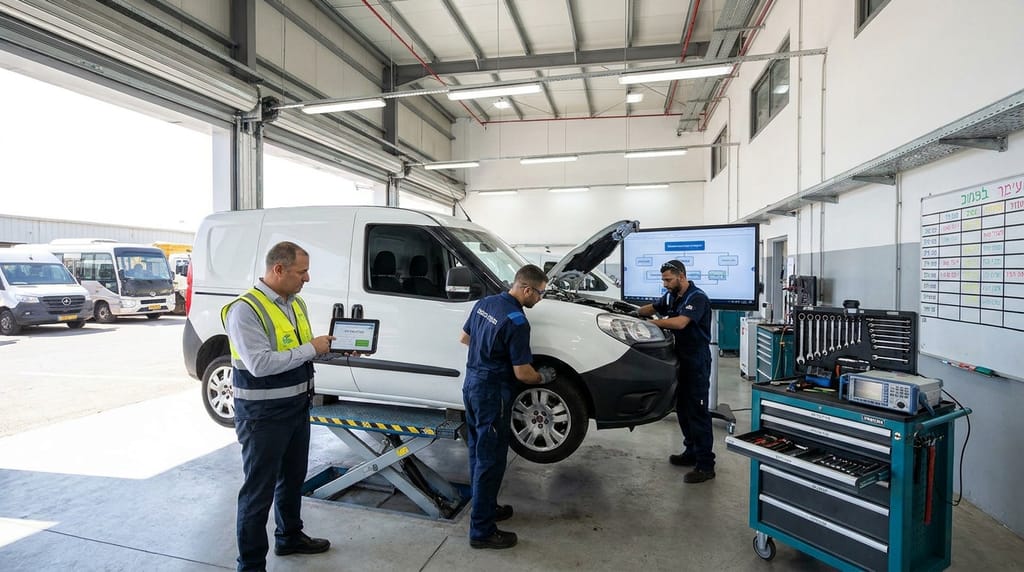 תמונה זו נוצרה על ידי gemini-pro בינה מלאכותית תיקון רכב מסחרי מדריך